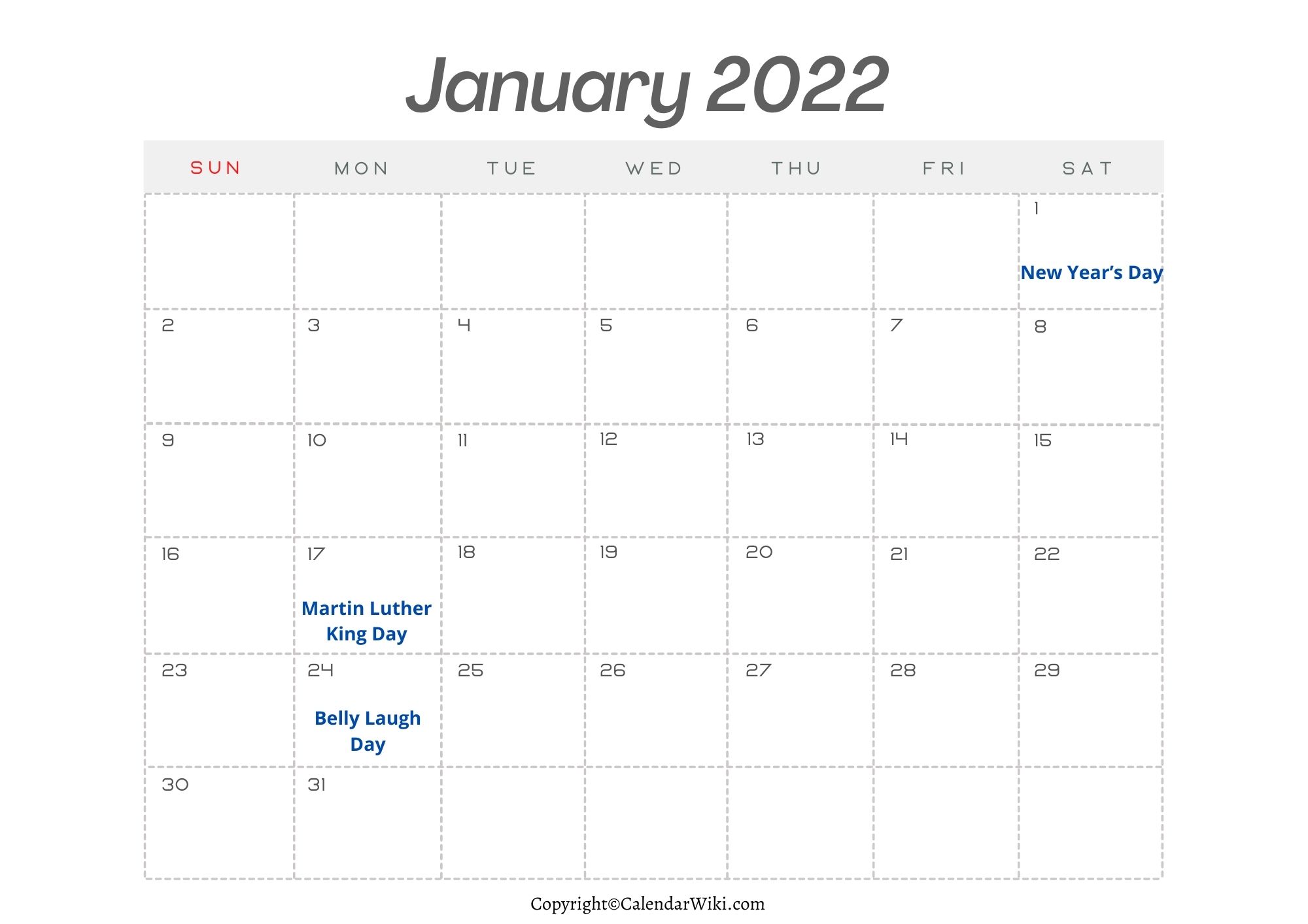 January Holidays 2022