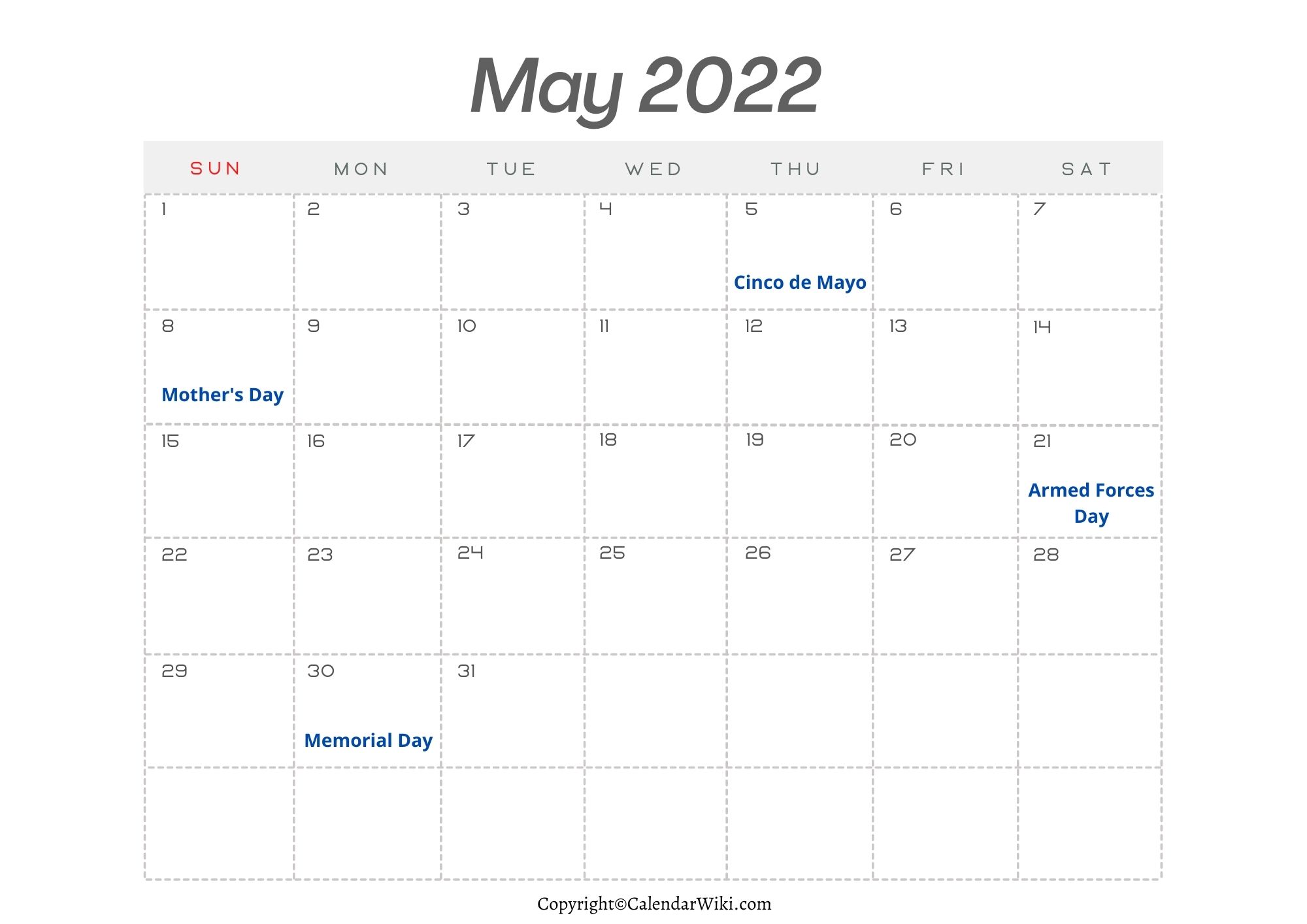 May Holidays 2022