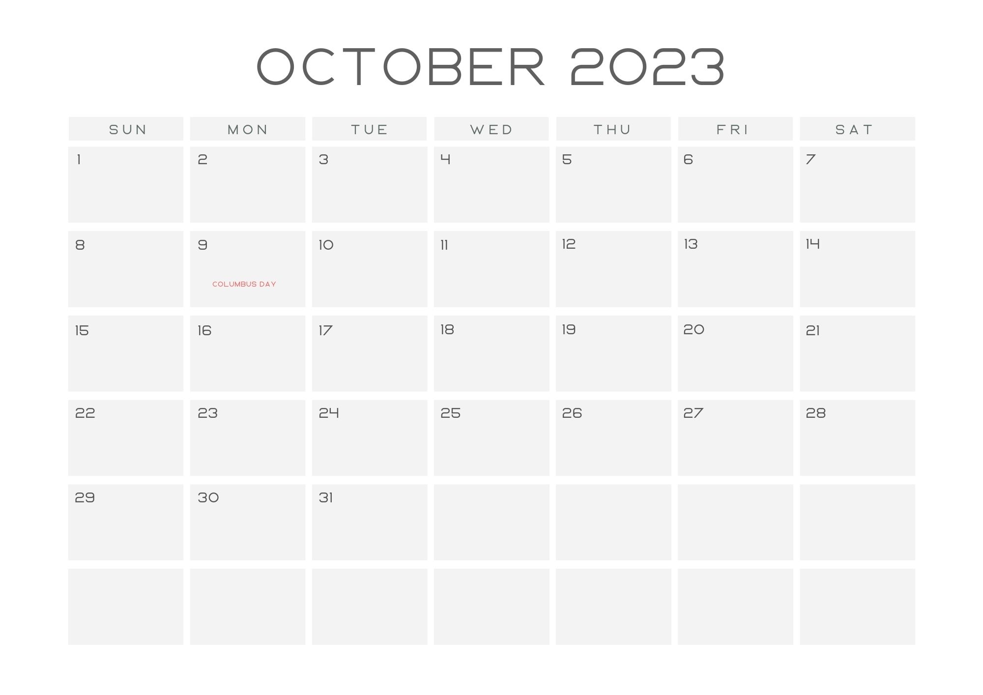 October Holidays 2023