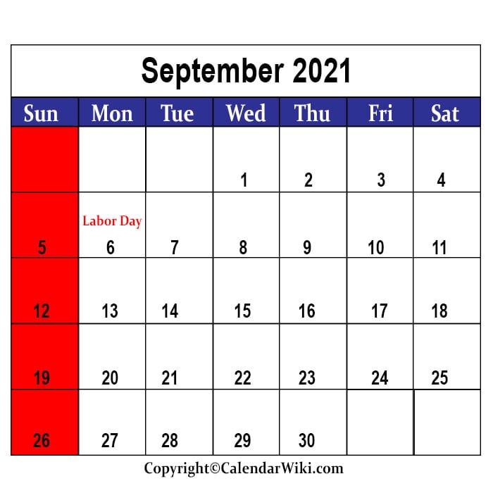 September Holidays 2021